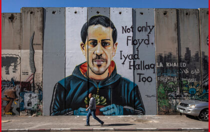 Murales dedicato al palestinese Eyad-al-Hallaqs, ucciso da un militare israeliano. In morte di un palestinese