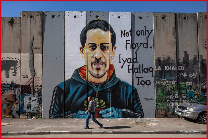Murales dedicato al palestinese Eyad-al-Hallaqs, ucciso da un militare israeliano. In morte di un palestinese