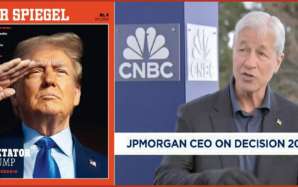 JPMORGAN-CNBC-TRUMP-DERSPIEGEL. Trump non si ferma. E il Ceo di JP Morgan lo elogia