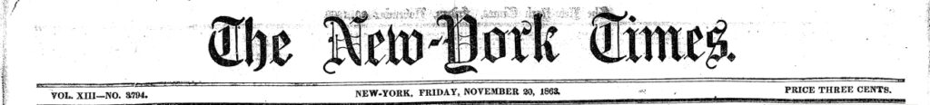 testata del NYT del 1863