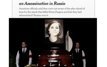 Pagina del NYT dedicata al tema dell'articolo. L'omicidio della Dugina e l'informazione sulla guerra ucraina