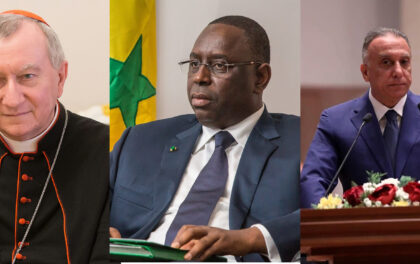 PIETRO-PAROLIN-al-KADHIMI-MACKY-SALL. Ucraina. All'Onu si è parlato di negoziati, ma nessuno l'ha riferito