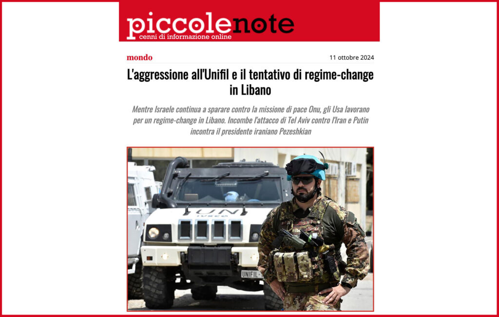 L'aggressione all'Unifil e il tentativo di regime-change in Libano