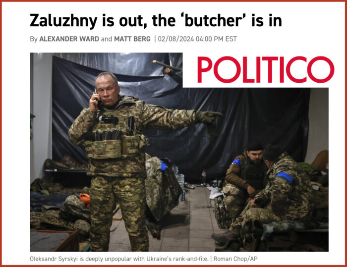 Politico: Zaluzhny dimissionato, Zelensky nomina il macellaio