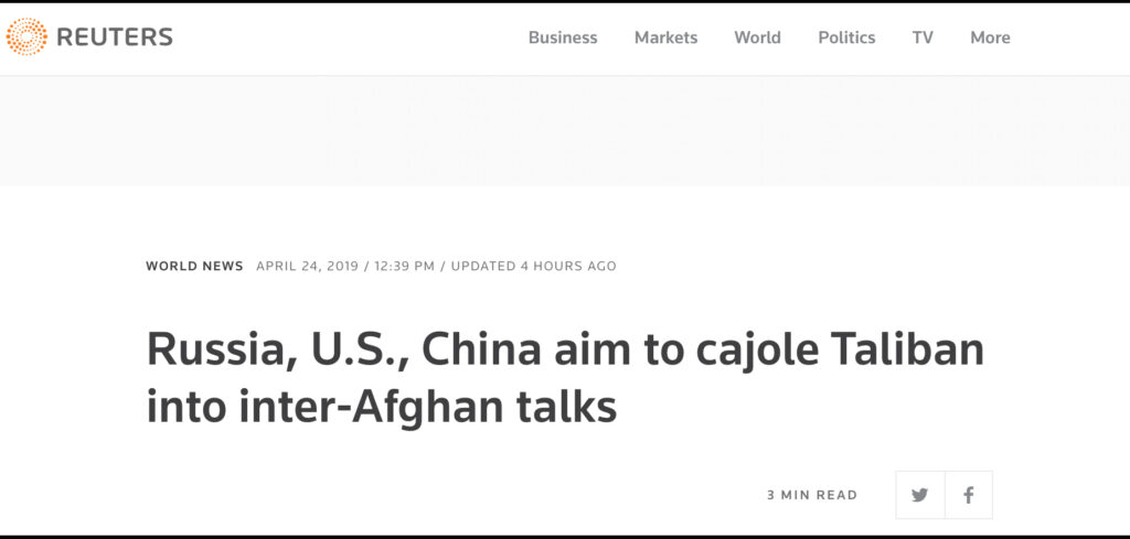 Cina, Russia e Usa uniti per la pace in Afghanistan